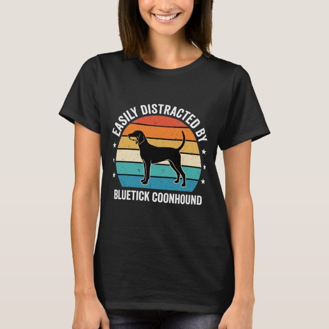 T-shirt Bluetick Coonhound Coucher de soleil Rétro Chien (Devant)