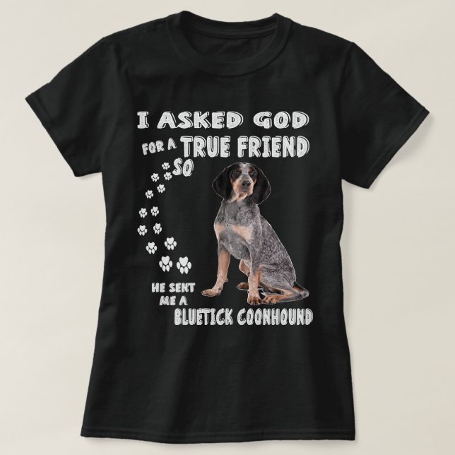 T-shirt Bluetick Coonhound Dit Maman Papa Imprimer, Raccoo (Design devant)