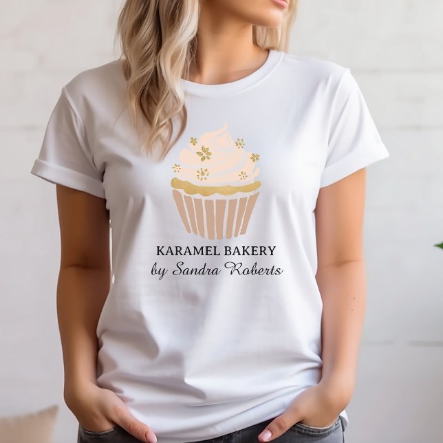 T-shirt Blush Pink Cupcake Bakery Business (Blush pink cupcake bakery tshirt)
