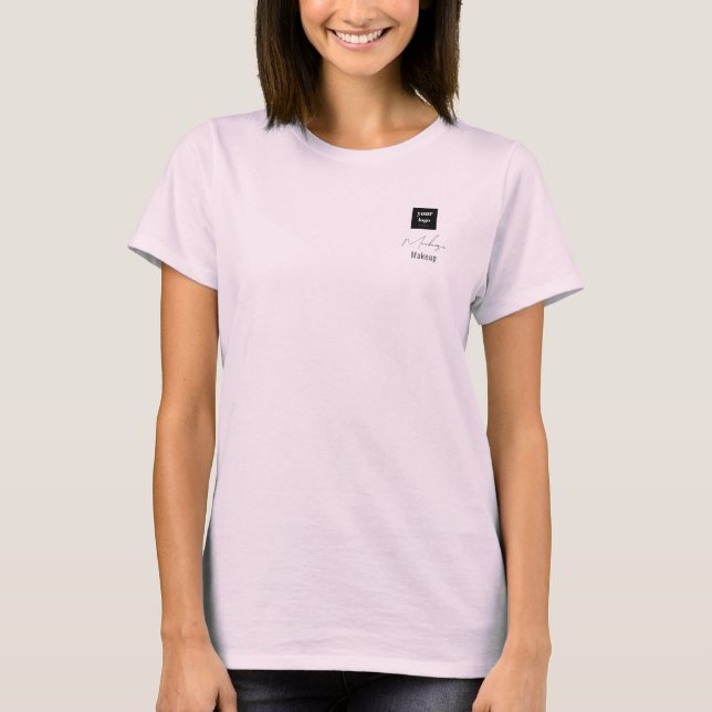 T-shirt Blush Rose Logo Écriture Maquillage Staff (Devant)