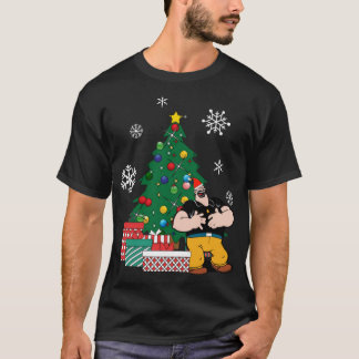 T-shirt Bluto Autour Du Popeye De L'Arbre De Noël