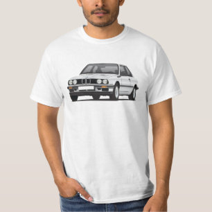 T-shirt BMW E30 (3-series), illustration argentée, T-shir