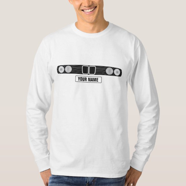 T-shirt BMW E30 avant avec plaque numérique (Devant)