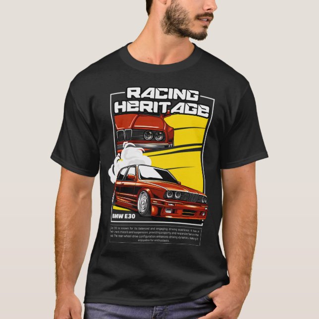 T-shirt Bmw E30 Racing Heritage (Devant)