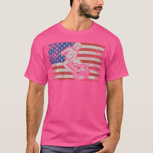 T-shirt Bmx Amateurs Drapeau Américain Bmx Riders (Devant)