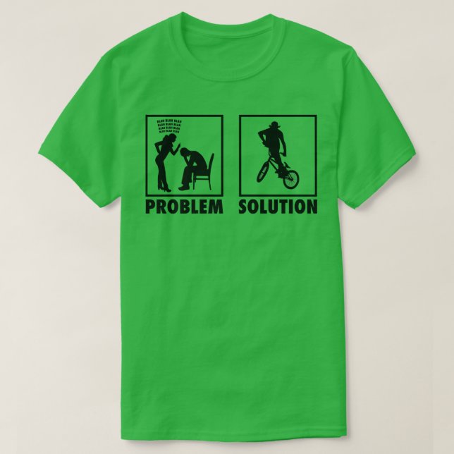 T-shirt BMX Bicyker Déclaration de problème Solution Libér (Design devant)