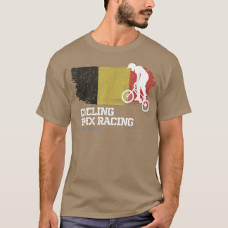 T-shirt BMX Bike Belgium Flag Biking Cycling Racing BMX 