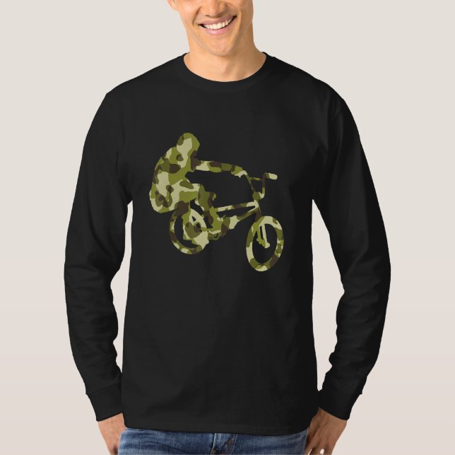 T-shirt Bmx Bike Camo Racer Biker (Devant)