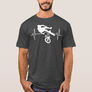 T-shirt BMX Bike Rider Heartbeat Line Motocross BMX
