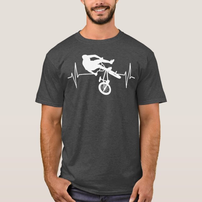 T-shirt BMX Bike Rider Heartbeat Line Motocross BMX (Devant)
