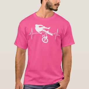T-shirt Bmx Bike Rider Heartbeat Line Motocross FreeBmx Lo