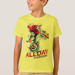 T-Shirt Bmx Blanc - Vélo Bmx - Chemise Vêtement 