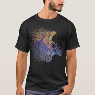 T-shirt BMX coloré Art Bicycle Motocross Freestyle Cycli