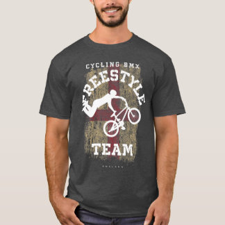T-shirt BMX Freestyle Vélo Angleterre Drapeau Vélo BMX