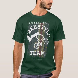 T-shirt BMX Freestyle Vélo Cap Vert Drapeau Vélo vélo