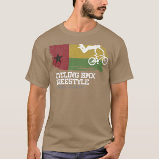 T-shirt BMX Freestyle Vélo Guinée Bissau Drapeau Cycli