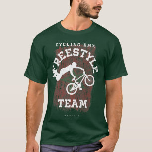 T-shirt BMX Freestyle Vélo Maroc Drapeau Vélo BMX