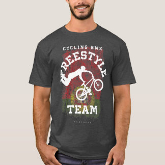 T-shirt BMX Freestyle Vélo Portugal Drapeau Vélo vélo BM
