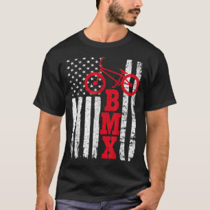T-shirt BMX USA American Flag Sport Vélo Ventilateur