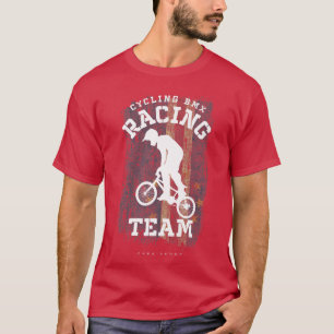 T-shirt BMX Vélo Cap Vert Drapeau Vélo Course BMX