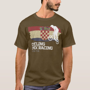 T-shirt BMX Vélo Croatie Drapeau Vélo Course BMX