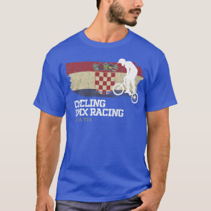 T-shirt BMX Vélo Croatie Drapeau Vélo Course BMX 2