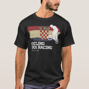 T-shirt BMX Vélo Croatie Drapeau Vélo Course BMX 2