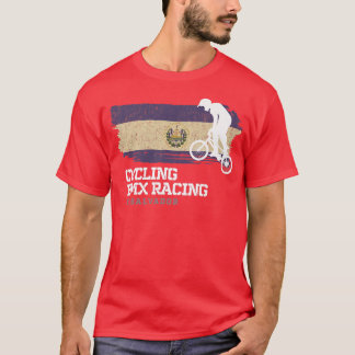 T-shirt BMX Vélo El Salvador Drapeau Vélo Vélo Course BM