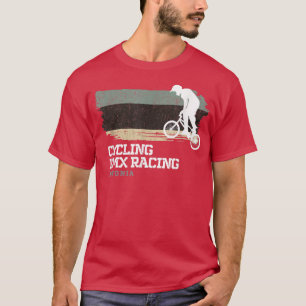 T-shirt BMX Vélo Estonie Drapeau Vélo Course BMX