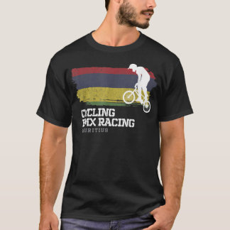 T-shirt BMX Vélo Ile Maurice Drapeau Vélo Course BMX