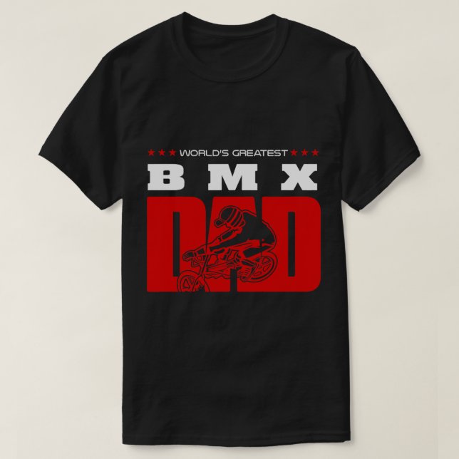 T-shirt BMX Vélo Mondes Meilleurs Bmx Papa (Design devant)