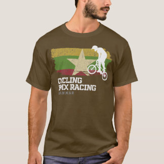 T-shirt BMX Vélo Myanmar Drapeau Vélo Vélo Course BMX