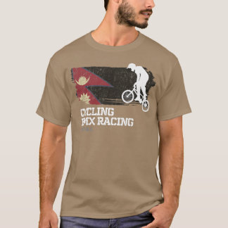 T-shirt BMX Vélo Népal Drapeau Vélo vélo Course BMX