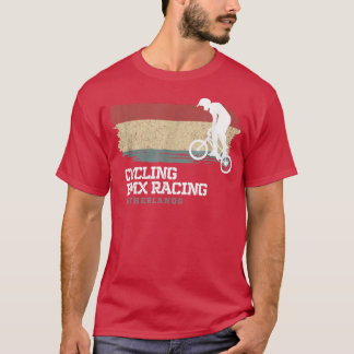 T-shirt BMX Vélo Pays-Bas Drapeau Vélo Vélo Course BM