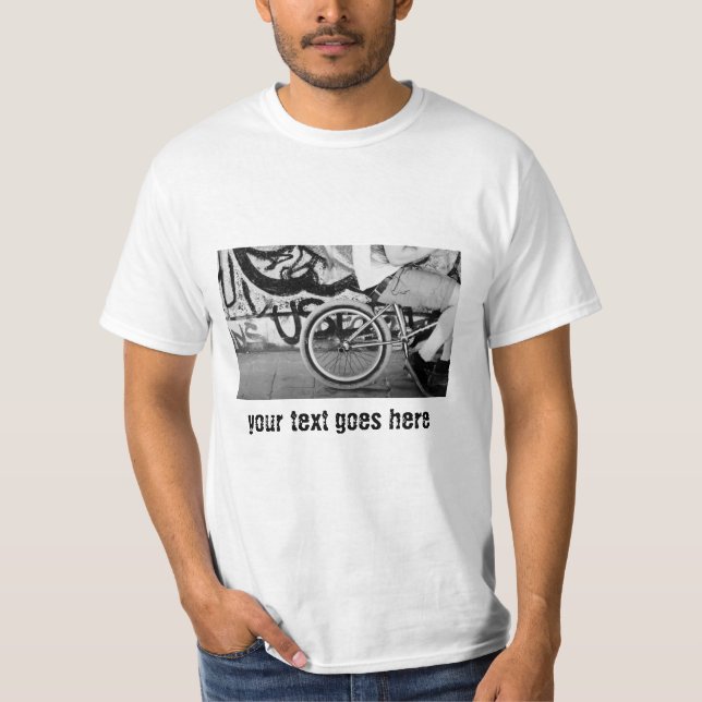 T-Shirt BMX vélo skate park graffiti noir (Devant)