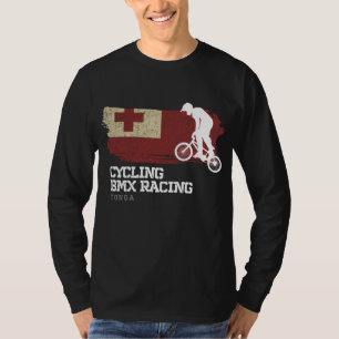T-shirt BMX Vélo Tonga Drapeau Vélo Vélo Course BMX