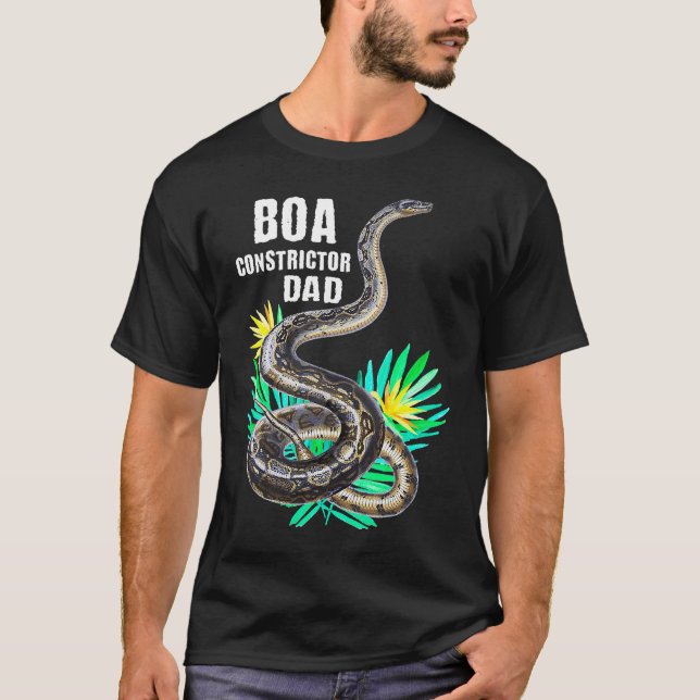 T-shirt Boa Constrictor Papa Feuilles Tropicales Serpent (Devant)