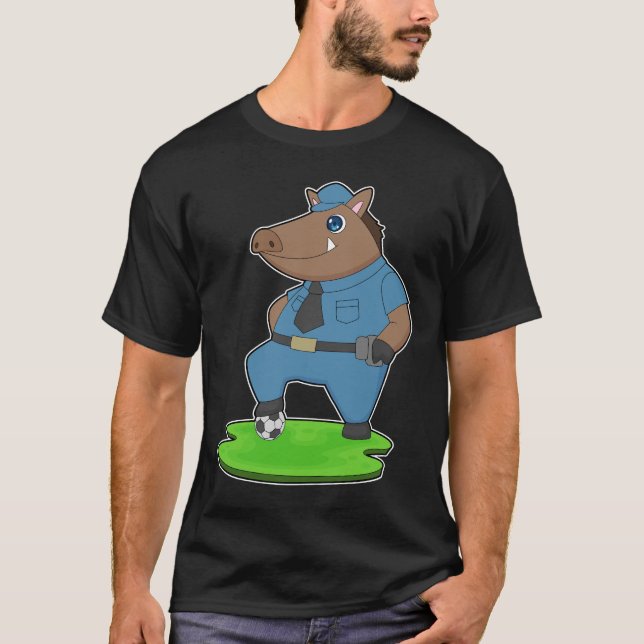T-shirt Boar Cop Soccer Police (Devant)