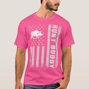 T-shirt Boar Hunt Buddy USA Flag Hog Hung 1