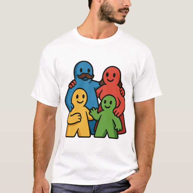 T-shirt Board Game Family Cute Meeples Gaming Night (Devant)