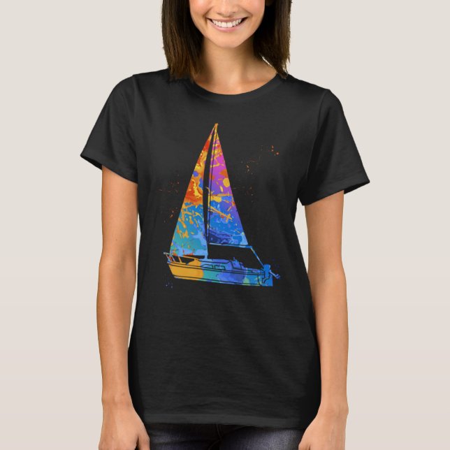 T-shirt Boat Captain Graphic Sail Boat Motor Boat Captain (Devant)