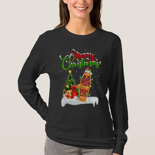 T-shirt Boat   Xmas Decorations Santa Boat Christmas (Devant)