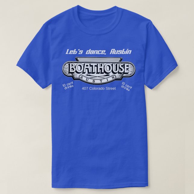 T-shirt BOATHOUSE Dance Club Austin Texas 80s (Design devant)