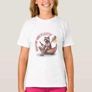 T-shirt Boatin-and-floatin' Rtro Funny Raccoon