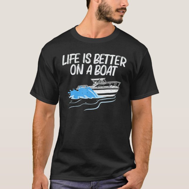 T-shirt Boating For Men Women Boat Captain Boater Pontoon (Devant)