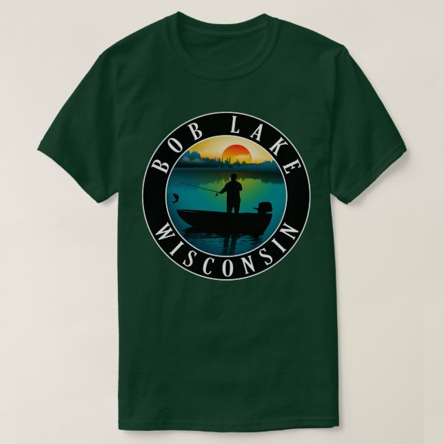 T-shirt Bob Lake Wisconsin Pêche (Design devant)