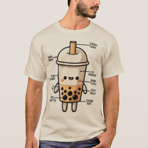 T-shirt Boba Anatomy, Drôle Bubble Tea Cute Kawaii Cartoon