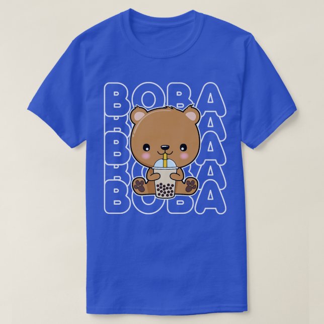 T-shirt Boba Bubble Lait Thé Cute Anime Ours Ados Filles (Design devant)