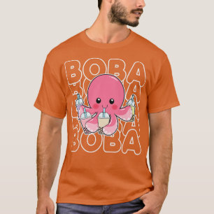 T-shirt Boba Bubble Milk Tea Kawaii Octopus Ados roses Gir