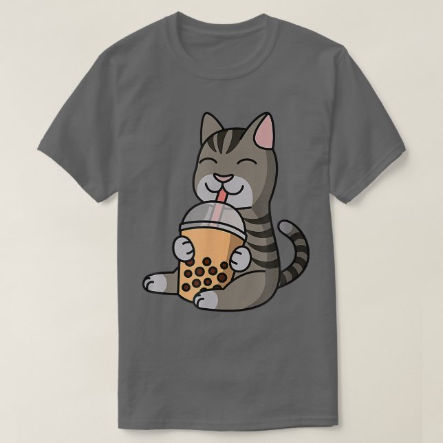 T-shirt Boba Buble Milk Ea Abby Cat Pet (Design devant)